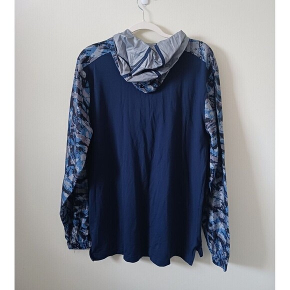 Under Armour Mens Camo Jacket Windbreaker Hybrid Anorak Half Zip Blue Size L - Picture 2 of 6